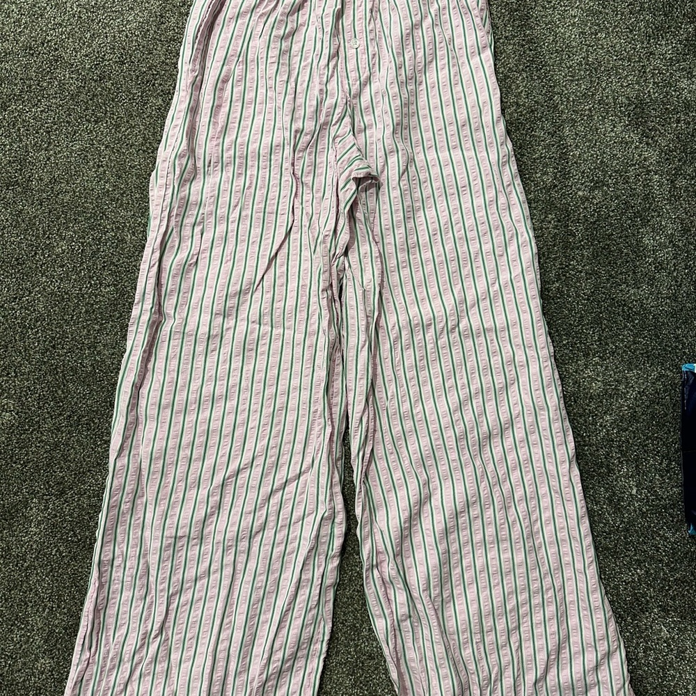 Sincerely Jules Pink and Green Striped Pants